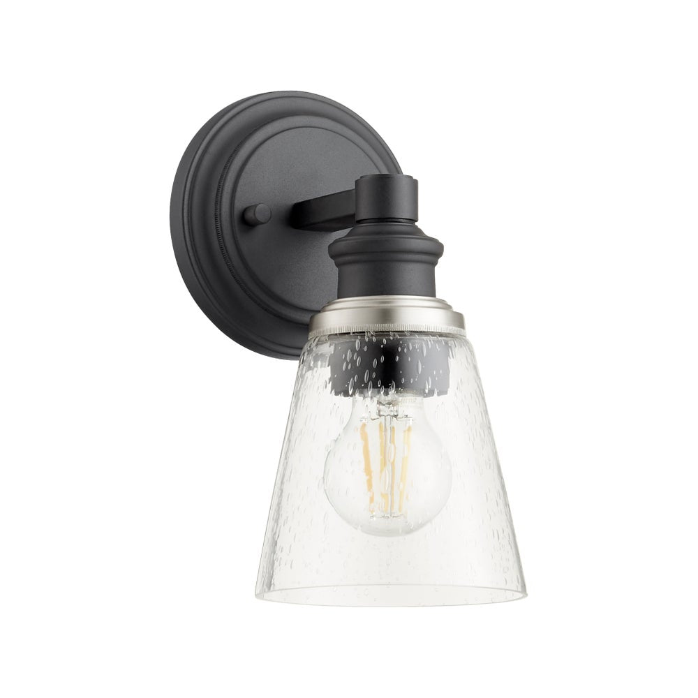 Dunbar 1 Light Soft Contemporary Black Wall Sconce