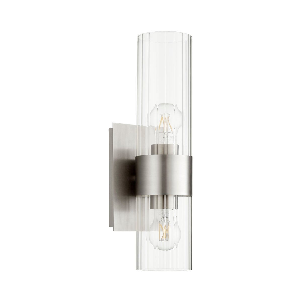 2 Light Soft Contemporary Satin Nickel Wall Sconce