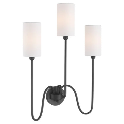 Charlotte 3 Light Wall Mount - Matte Black