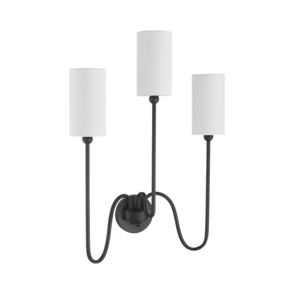 Charlotte 3 Light Wall Mount - Matte Black