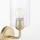 Charlotte 1 Light Wall Mount - Aged Brass - Ribbed Glass