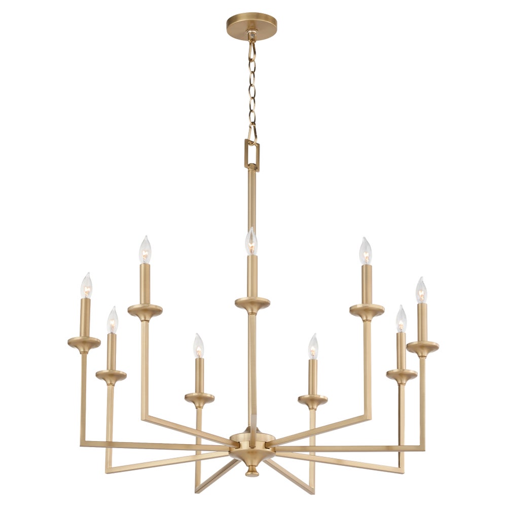 Eldorado 9 Light Chandelier - Aged Brass