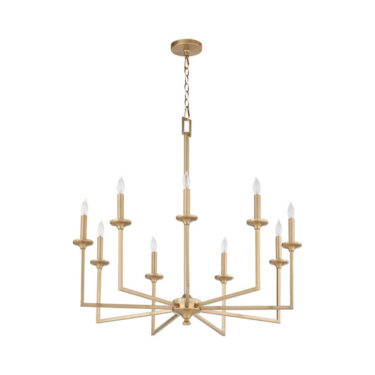 Eldorado 9 Light Chandelier - Aged Brass