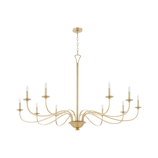 Maryse 10 Light Chandelier - Aged Brass