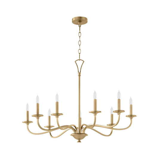 Maryse 9 Light Chandelier - Aged Brass