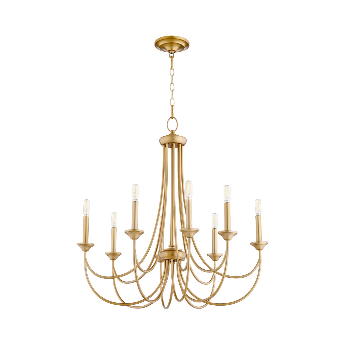 Brooks 8 Light Chandelier - Aged Brass