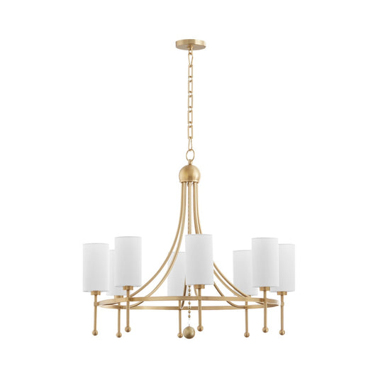 Lee Boulevard 8 Light Bead Chandelier - Aged Brass