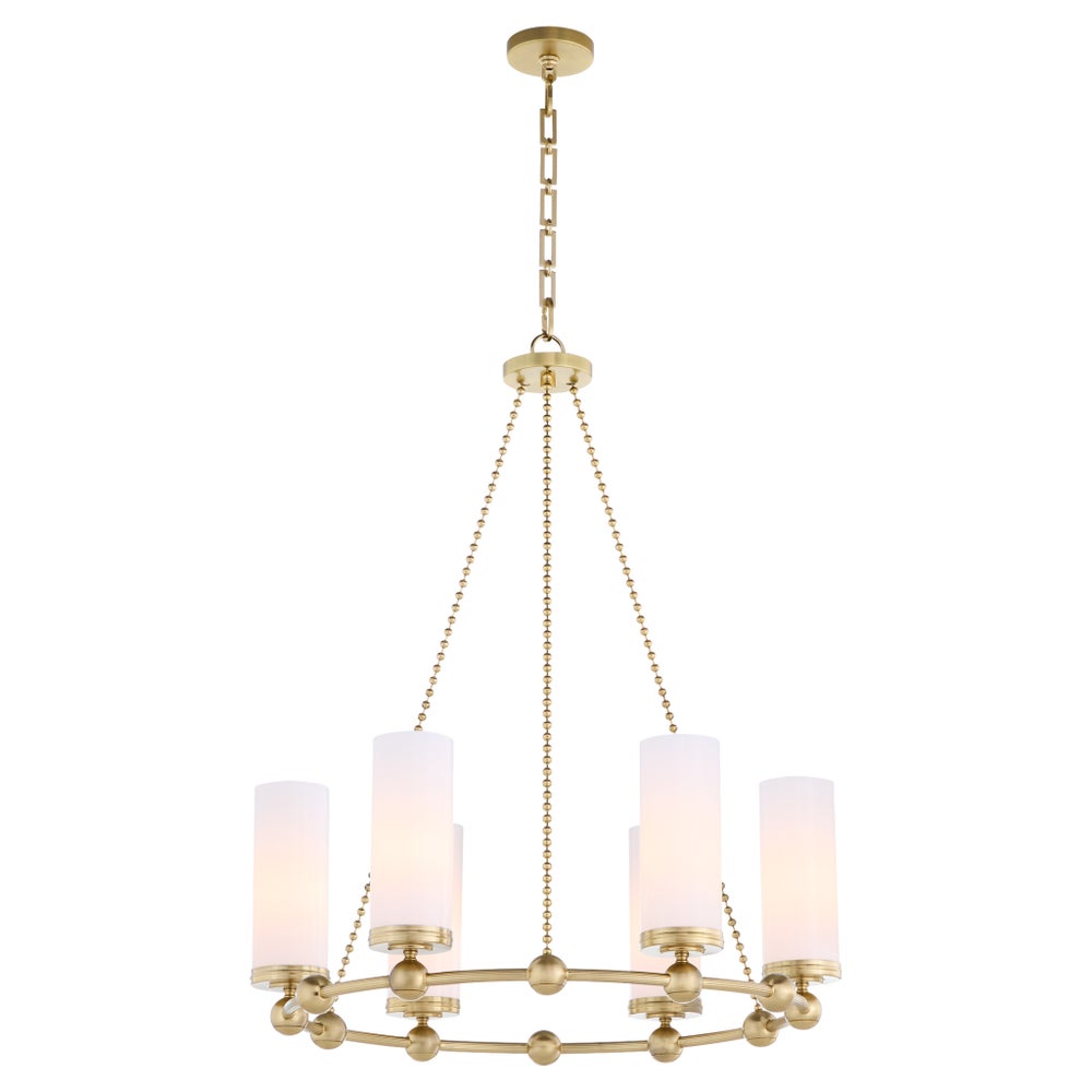 Lee Boulevard 6 Light Chandelier - Aged Brass