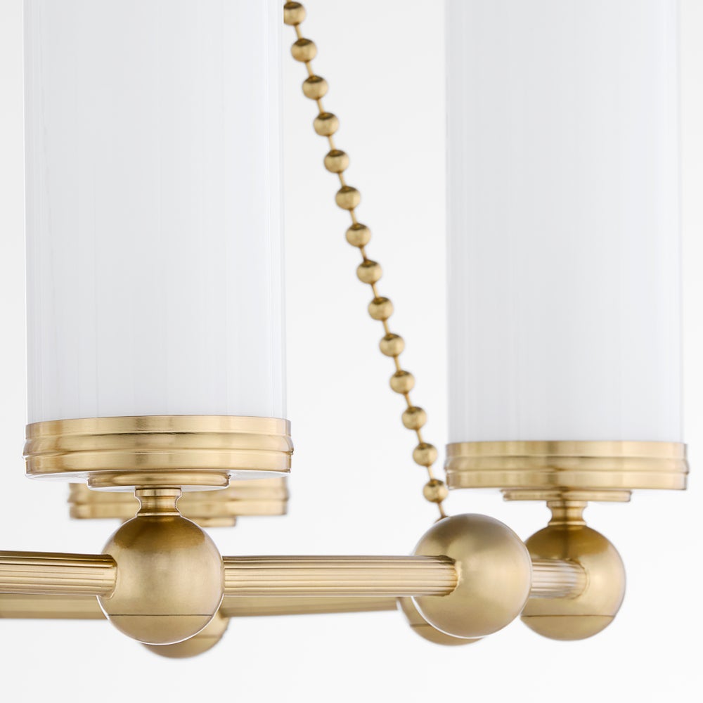 Lee Boulevard 6 Light Chandelier - Aged Brass