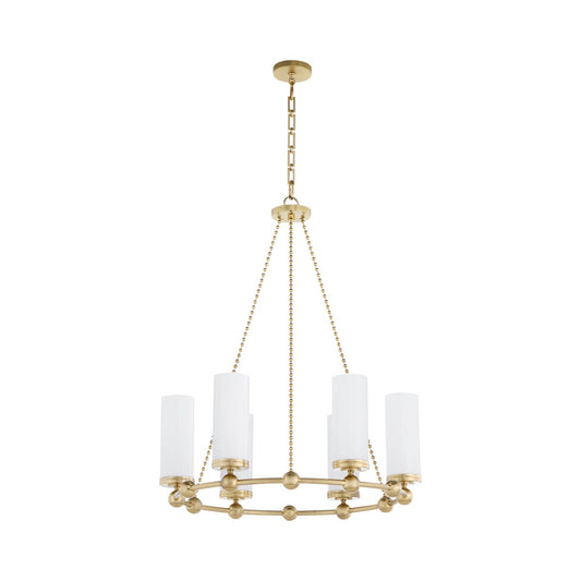 Lee Boulevard 6 Light Chandelier - Aged Brass