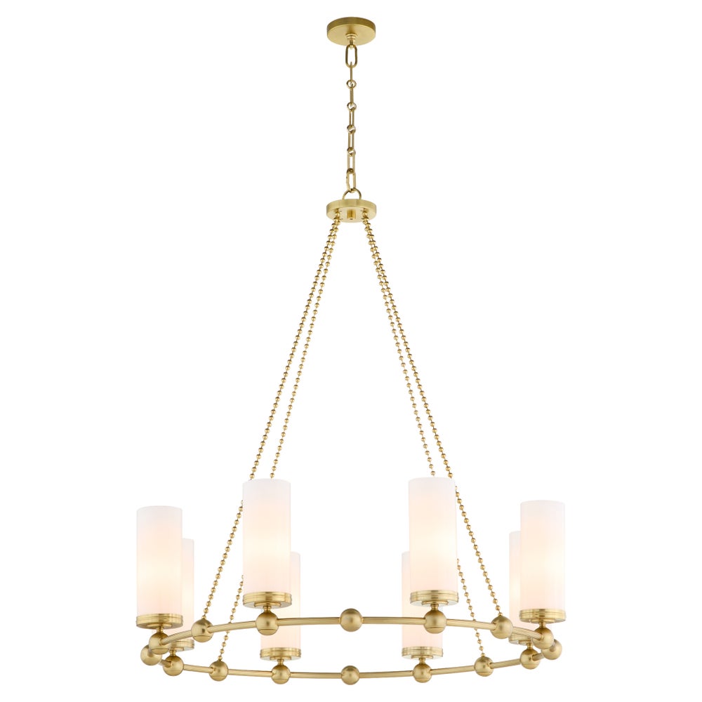 Lee Boulevard 8 Light Chandelier - Aged Brass