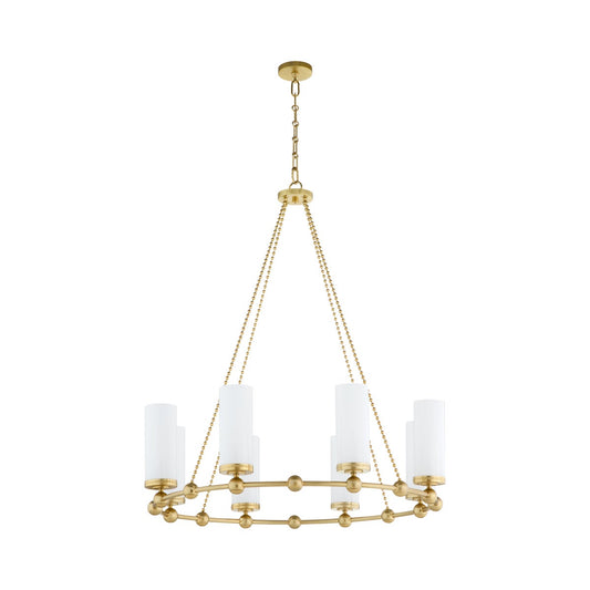 Lee Boulevard 8 Light Chandelier - Aged Brass