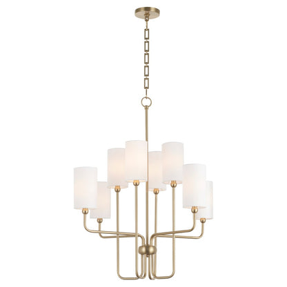 Charlotte 8 Light Chandelier - Aged Brass