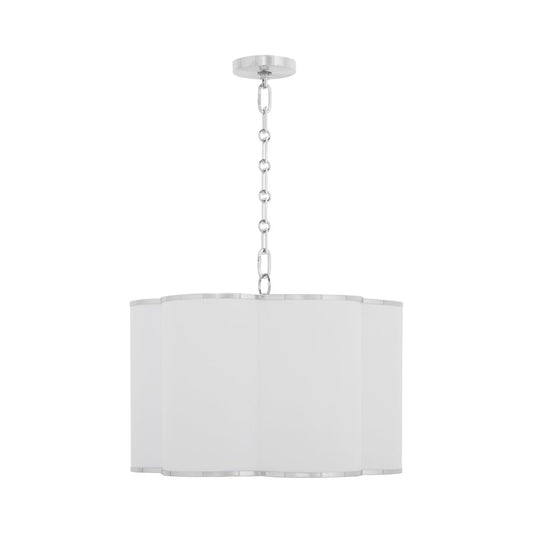 BELINDER 4-Light Fabric Pendant - Chrome