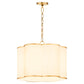 Belinder 4 Light Fabric Pendant - Aged Brass