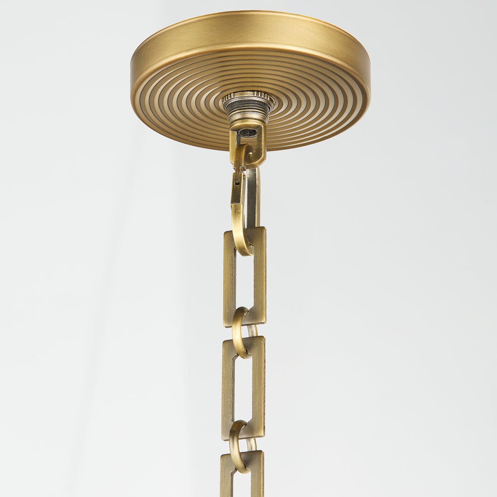 Belinder 4 Light Fabric Pendant - Aged Brass