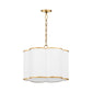 Belinder 4 Light Fabric Pendant - Aged Brass