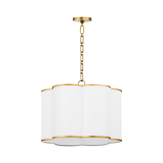 Belinder 4 Light Fabric Pendant - Aged Brass