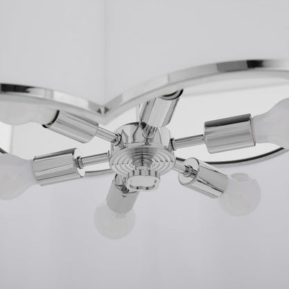 BELINDER 6-Light Fabric Pendant - Chrome