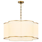 Belinder 6 Light Fabric Pendant - Aged Brass