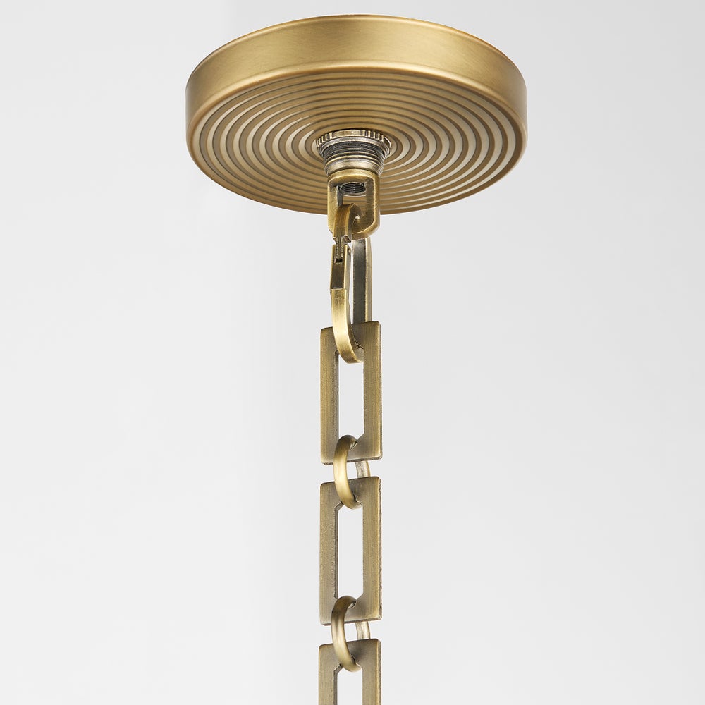 Belinder 6 Light Fabric Pendant - Aged Brass