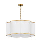 Belinder 6 Light Fabric Pendant - Aged Brass