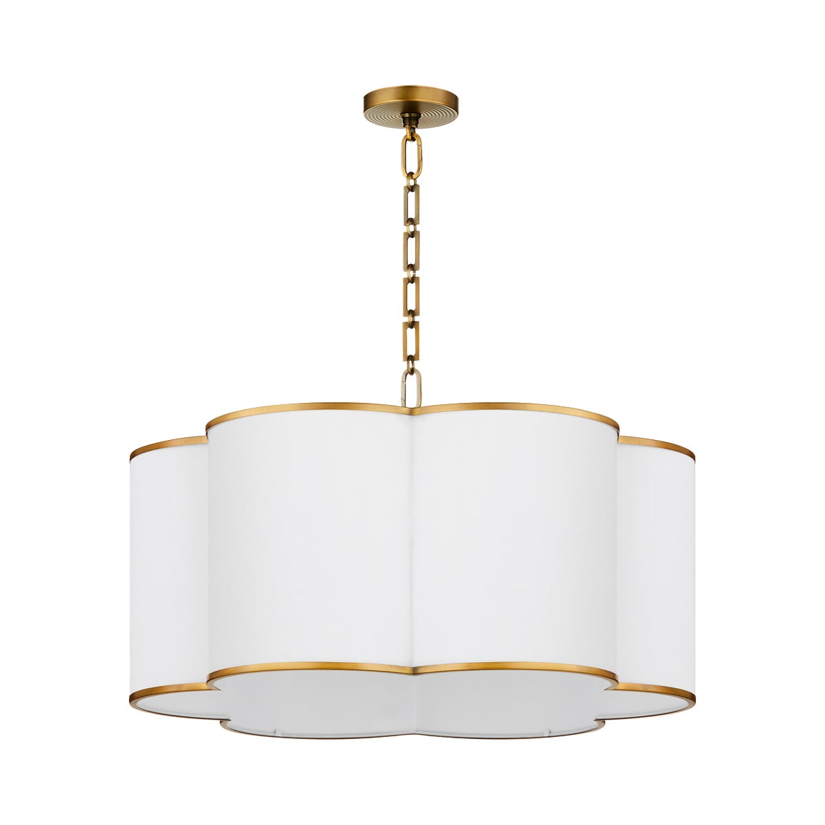 Belinder 6 Light Fabric Pendant - Aged Brass