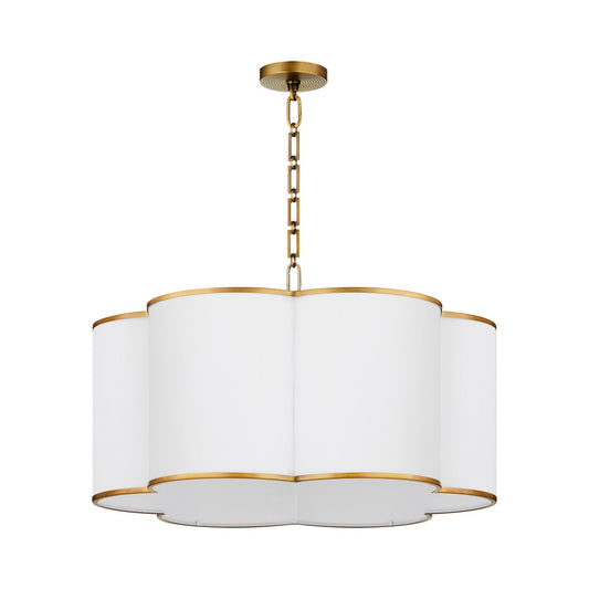 Belinder 6 Light Fabric Pendant - Aged Brass