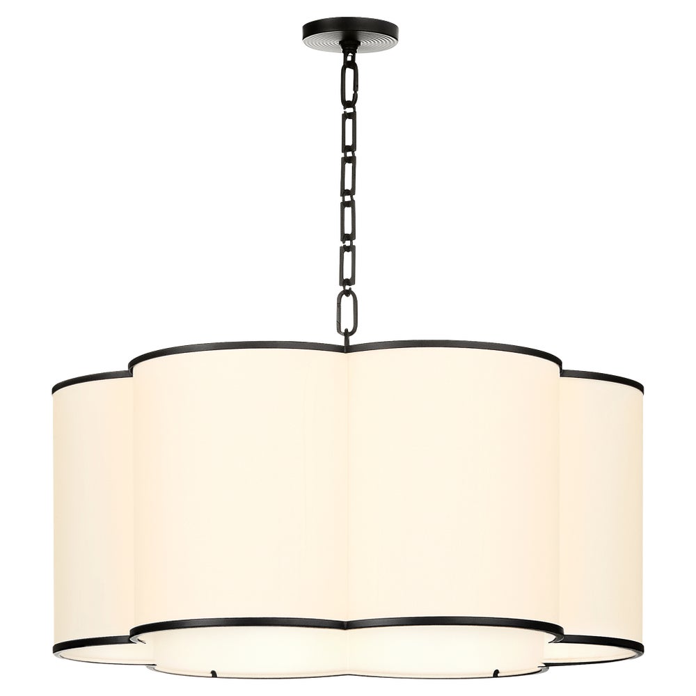 Belinder 6 Light Fabric Pendant - Matte Black