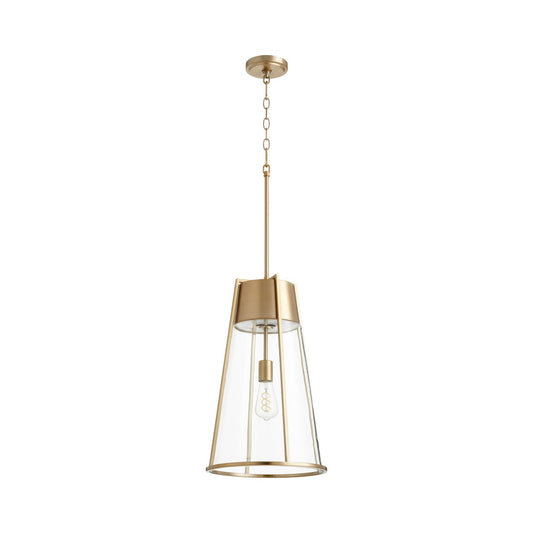 Aged Brass Transitional Pendant - 13"