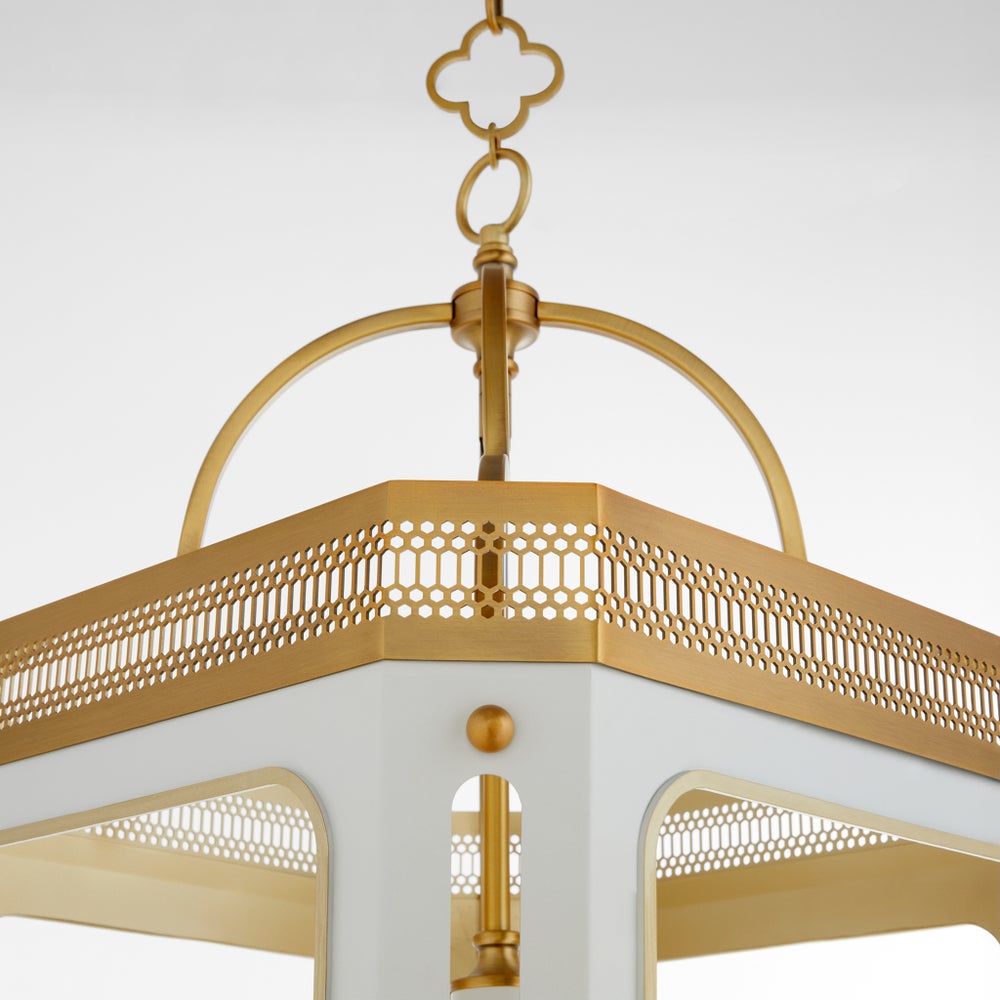 LOIRE 4-Light Pendant - Studio White / Brushed Brass