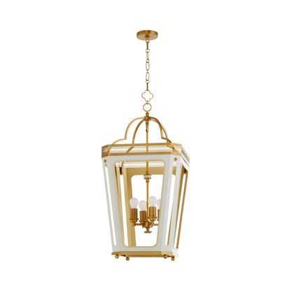 LOIRE 4-Light Pendant - Studio White / Brushed Brass