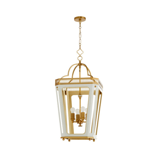 LOIRE 4-Light Pendant - Studio White / Brushed Brass