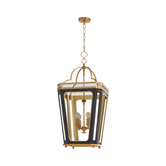 LOIRE 4-Light Pendant - Matte Black / Brushed Brass