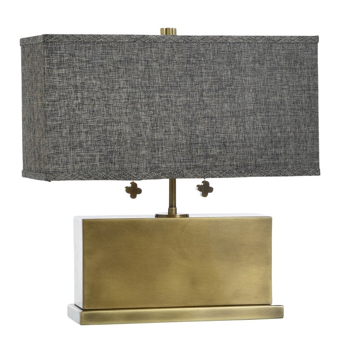 Eleanora Steel Table Lamp with Grey Shade