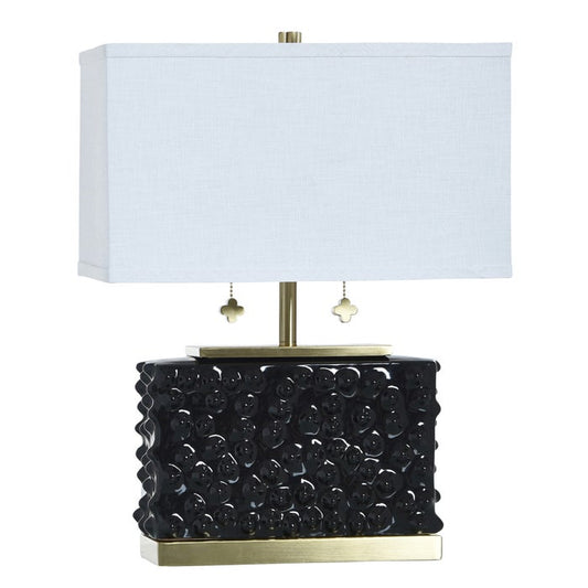 Edmund Glossy Black Ceramic Table Lamp