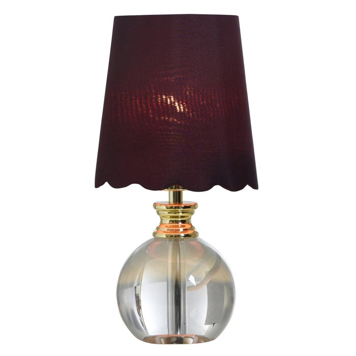 Beatrice Pure Crystal Glass Accent Lamp - Burgundy