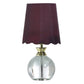 Beatrice Pure Crystal Glass Accent Lamp - Burgundy