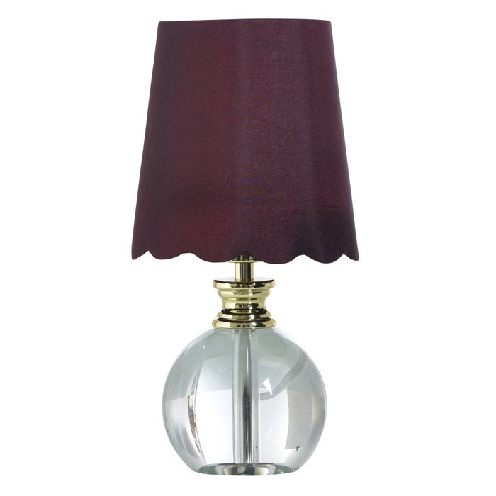 Beatrice Pure Crystal Glass Accent Lamp - Burgundy