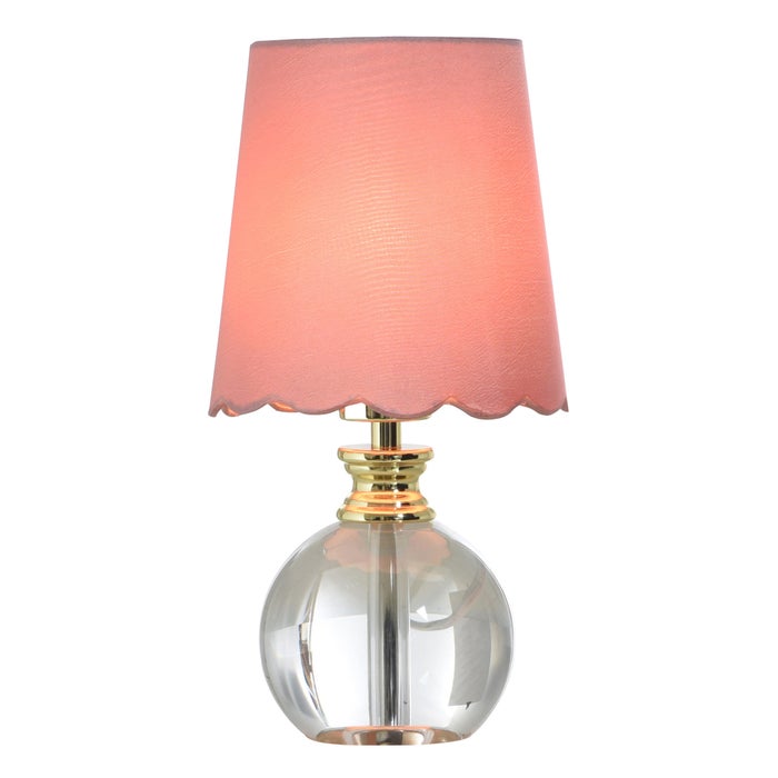 Beatrice Pure Crystal Glass Accent Lamp - Pink