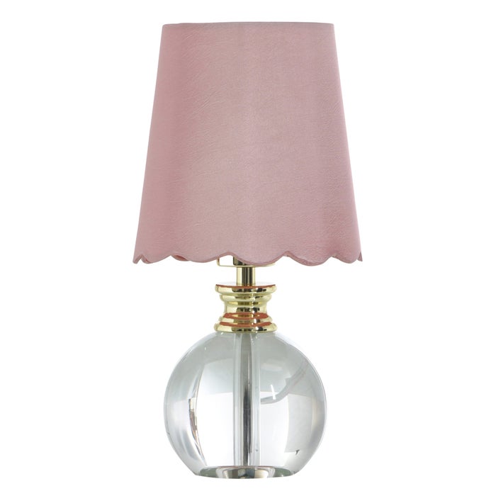 Beatrice Pure Crystal Glass Accent Lamp - Pink