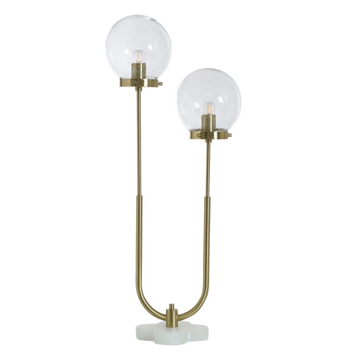 Eloise Steel Table Lamp with Glass Globes - Marble