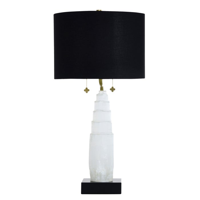 Jasper Selenite and Metal Table Lamp - Tiered