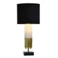 Jasper Selenite and Metal Table Lamp - Gold