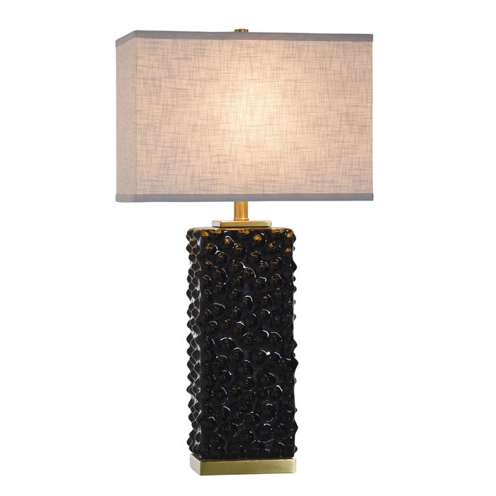 Edmund Glossy Black Ceramic Table Lamp - Large