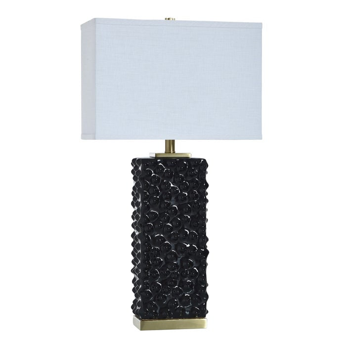 Edmund Glossy Black Ceramic Table Lamp - Large