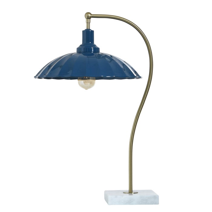 Penelope Brass Table Lamp with Metal Shade - Navy