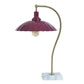 Penelope Brass Table Lamp with Metal Shade - Burgundy