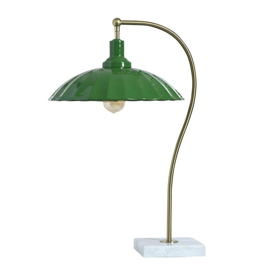 Penelope Brass Table Lamp with Metal Shade - Green