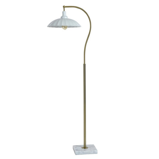 Penelope Brass Floor Lamp with Metal Shade